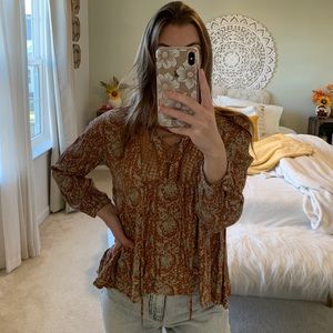 Buckle pretty tan and light blue long sleeve